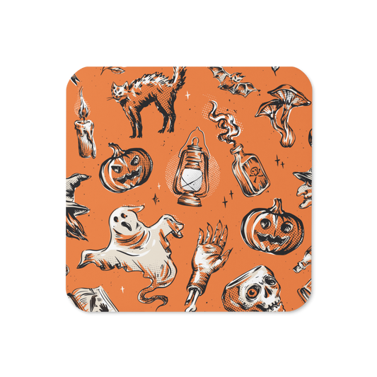 Vintage Halloween Cork-back coaster