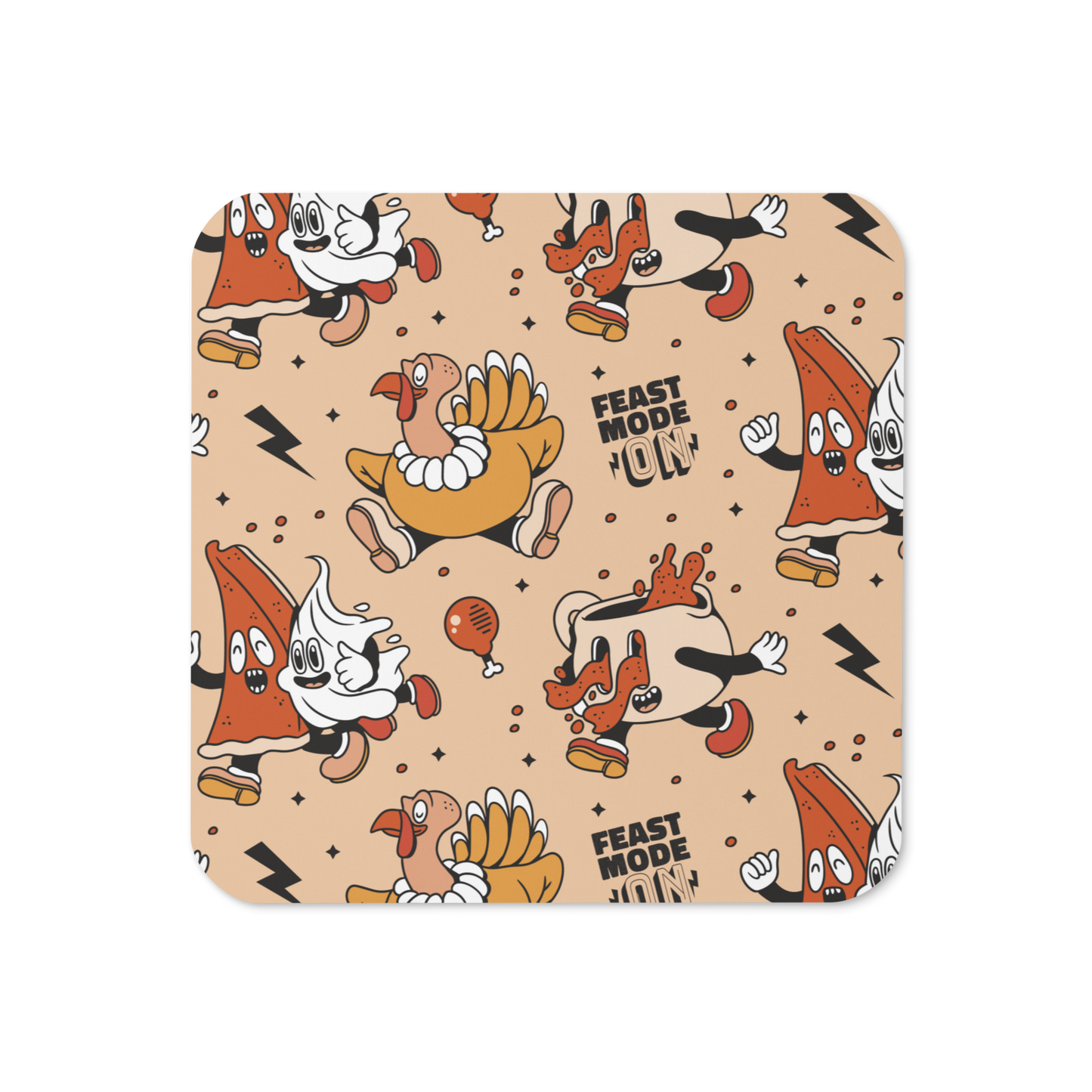 Thanksgiving Cartoon food Cork-back coaster