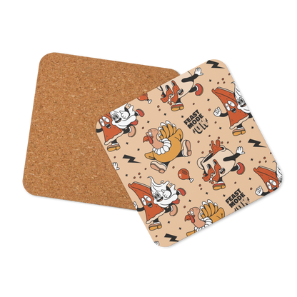 Thanksgiving Cartoon food Cork-back coaster