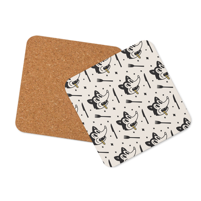 Retro food Wolf Cork-back coaster