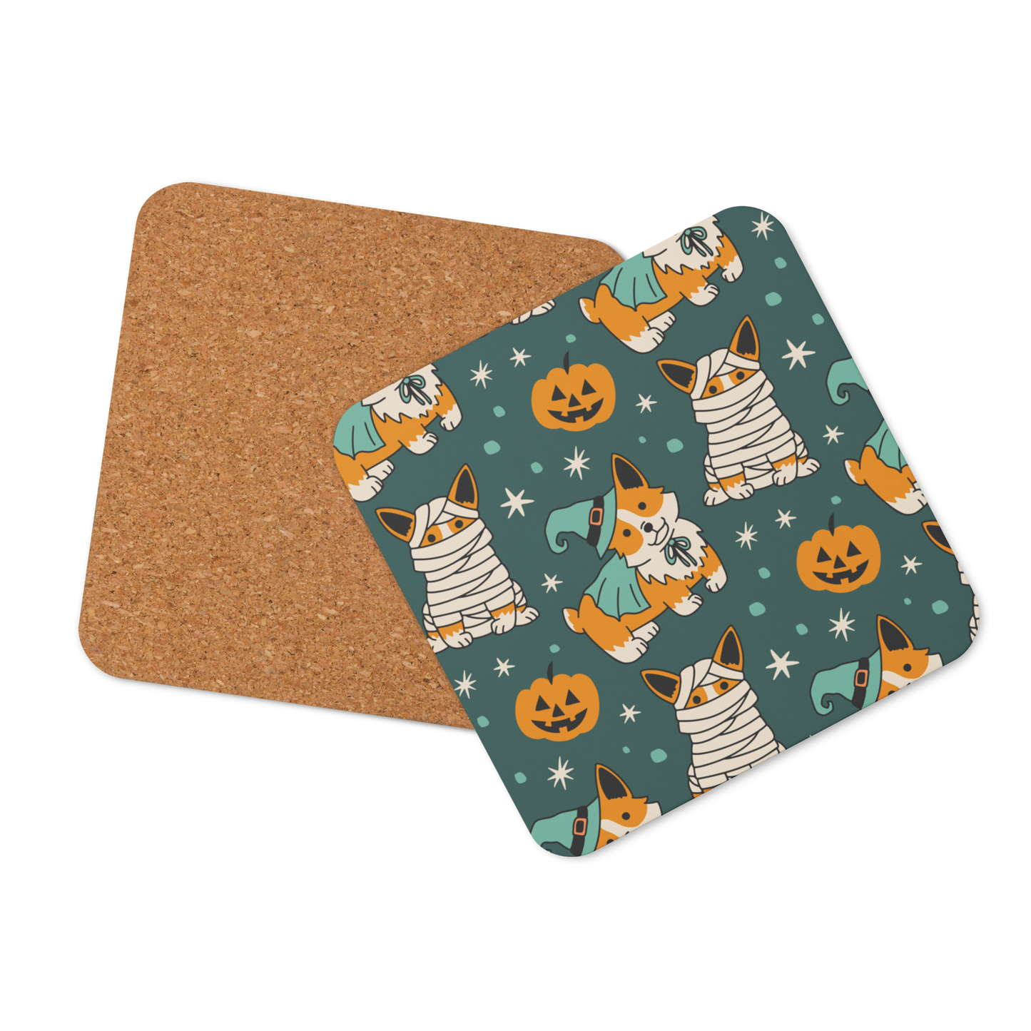 Halloween Corgis Cork-back coaster