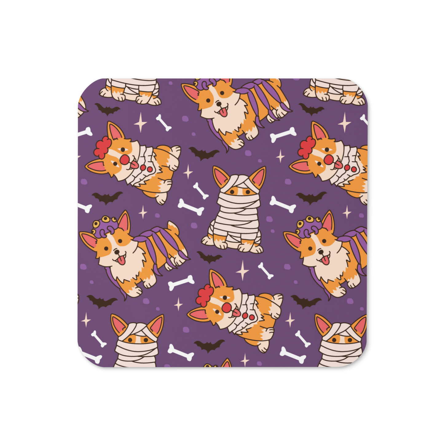 Cute Halloween Corgis Cork-back coaster