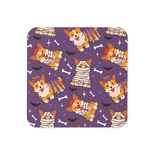 Cute Halloween Corgis Cork-back coaster