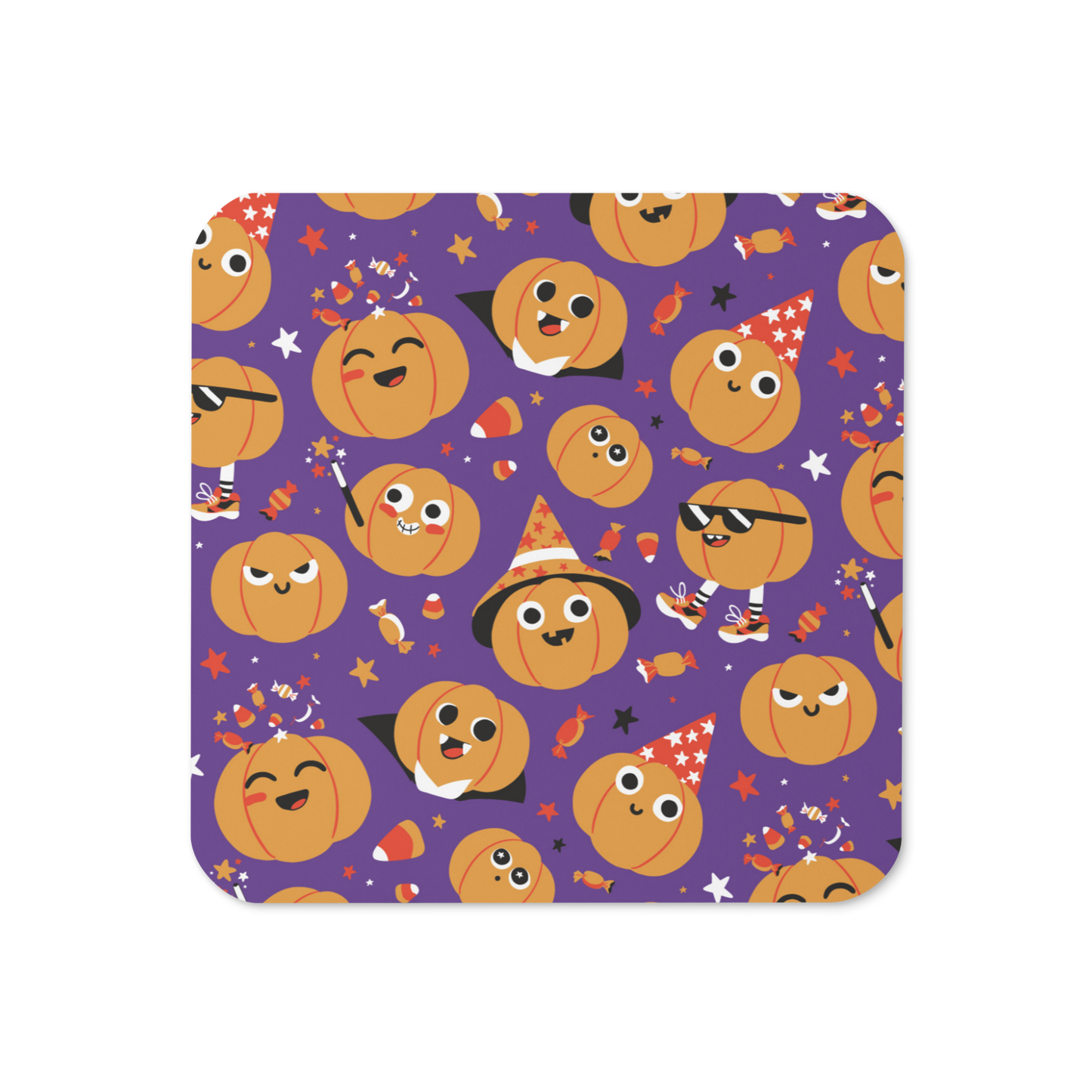 Cute Halloween Pumpkins Cork-back coaster