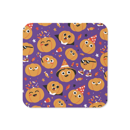 Cute Halloween Pumpkins Cork-back coaster