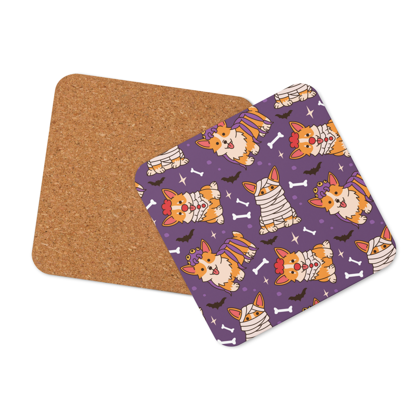 Cute Halloween Corgis Cork-back coaster