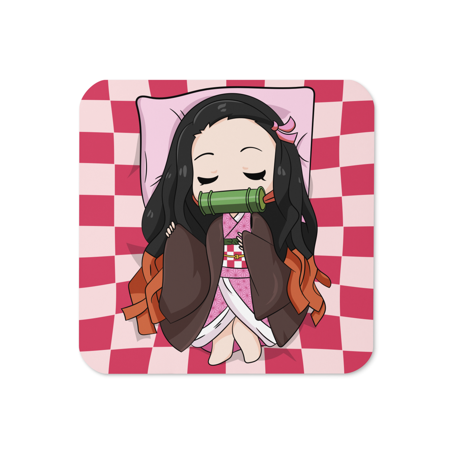 Sleepy Nezuko Kamado Cork-back coaster