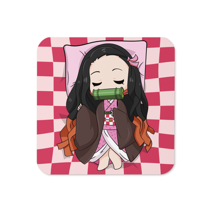 Sleepy Nezuko Kamado Cork-back coaster