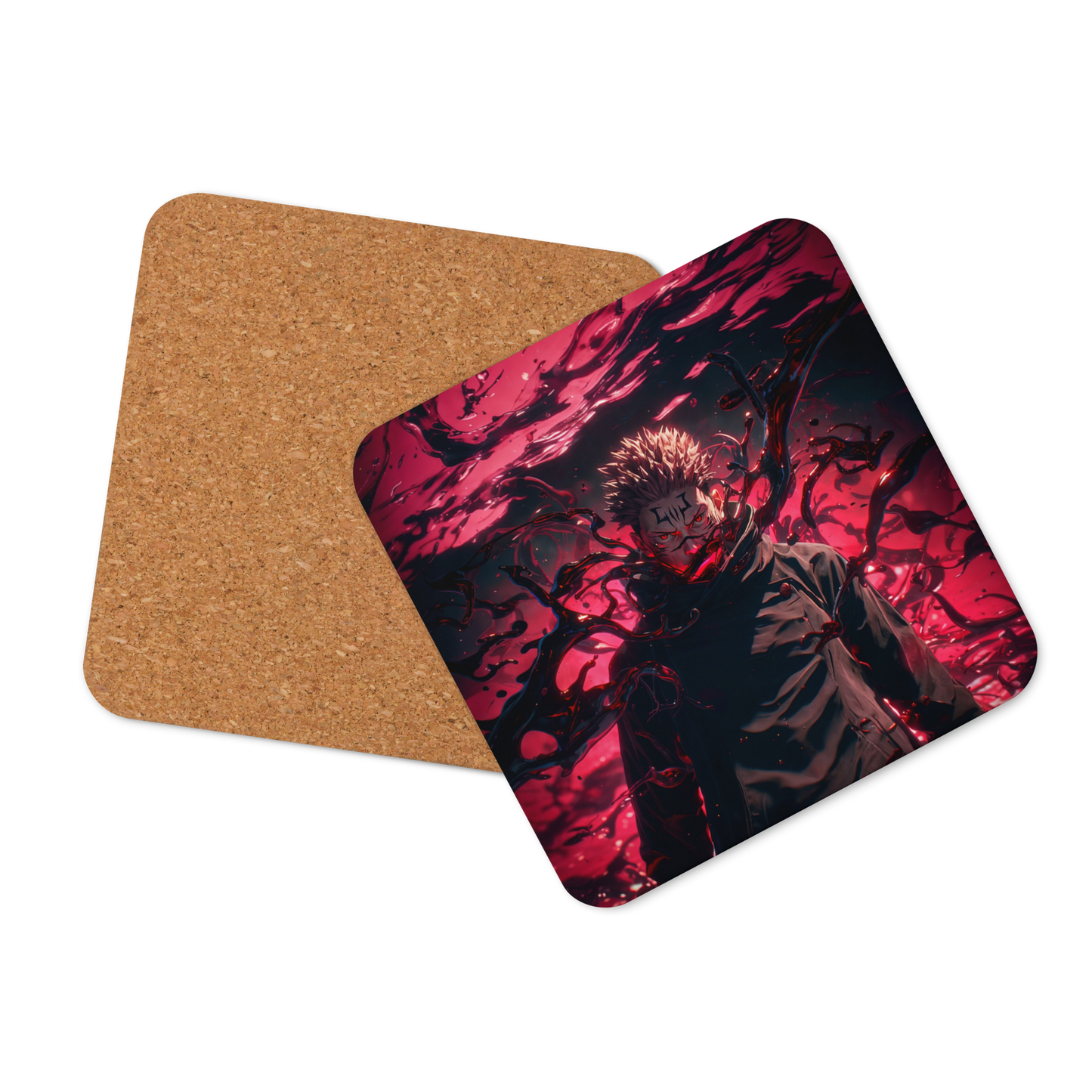 Sukuna with Dark creature Power Cork-back coaster