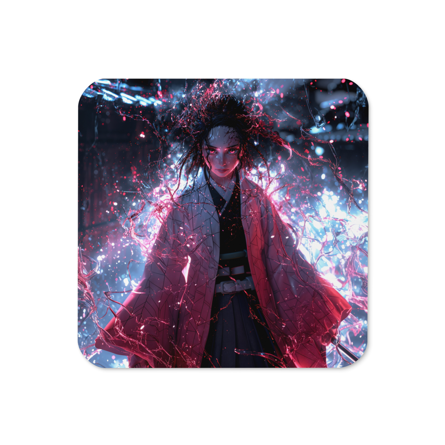 Realistic Nezuko Kamado Liquid Water Rain Cork-back coaster