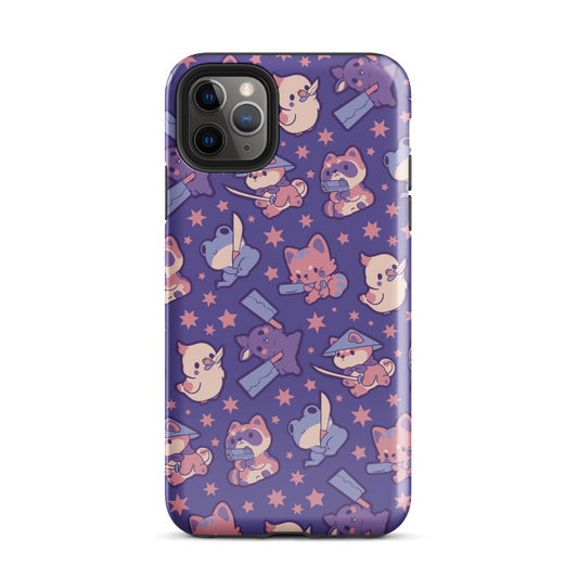 Cute armed Animals (Purple) Tough Case for iPhone®