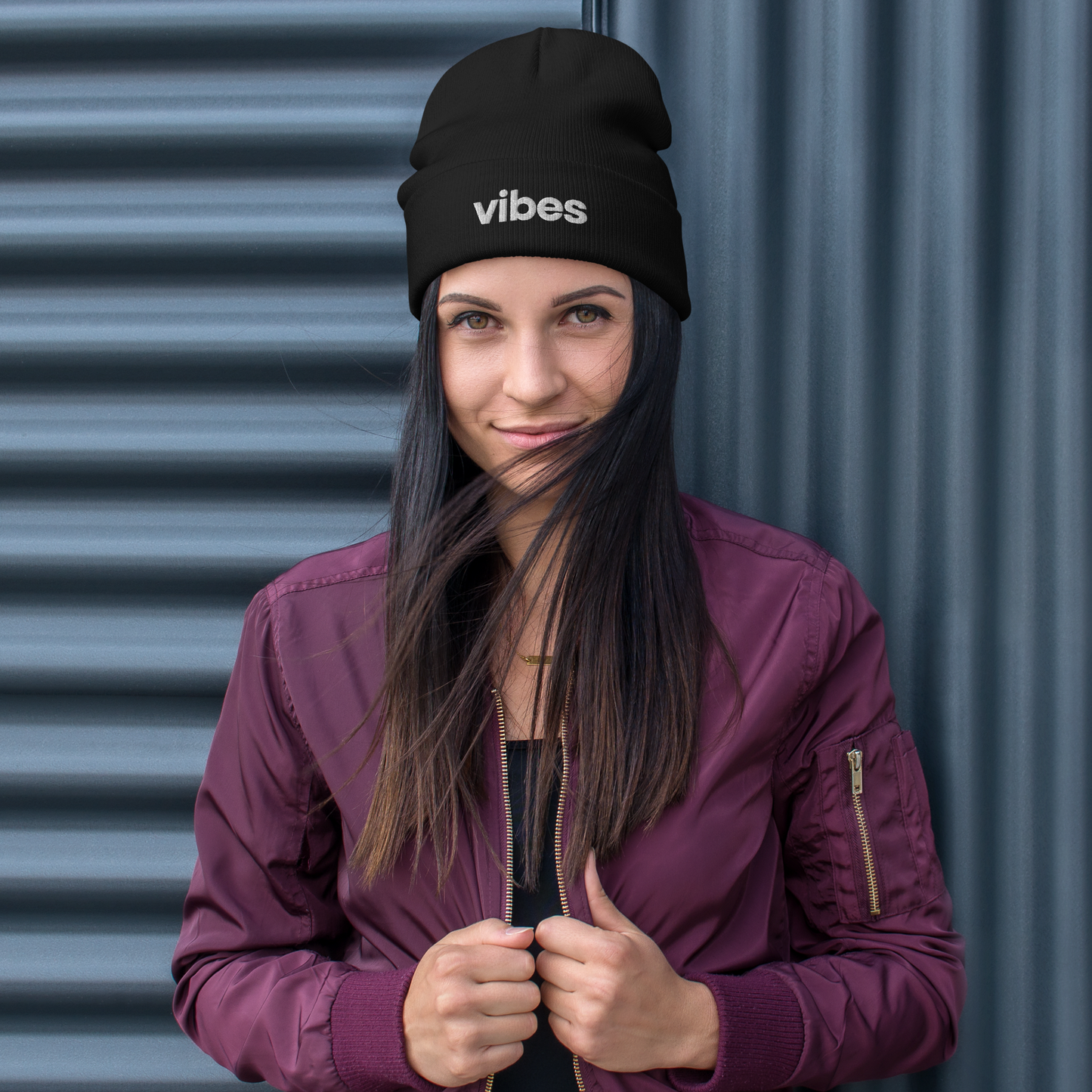 "vibes" embroidered Beanie - Collected Vibes