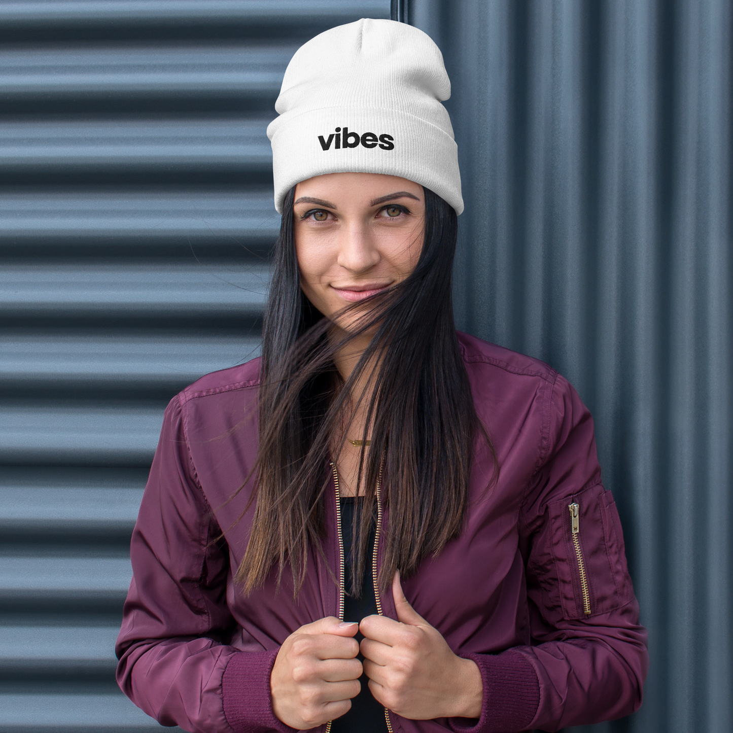 "vibes" embroidered Beanie - Collected Vibes